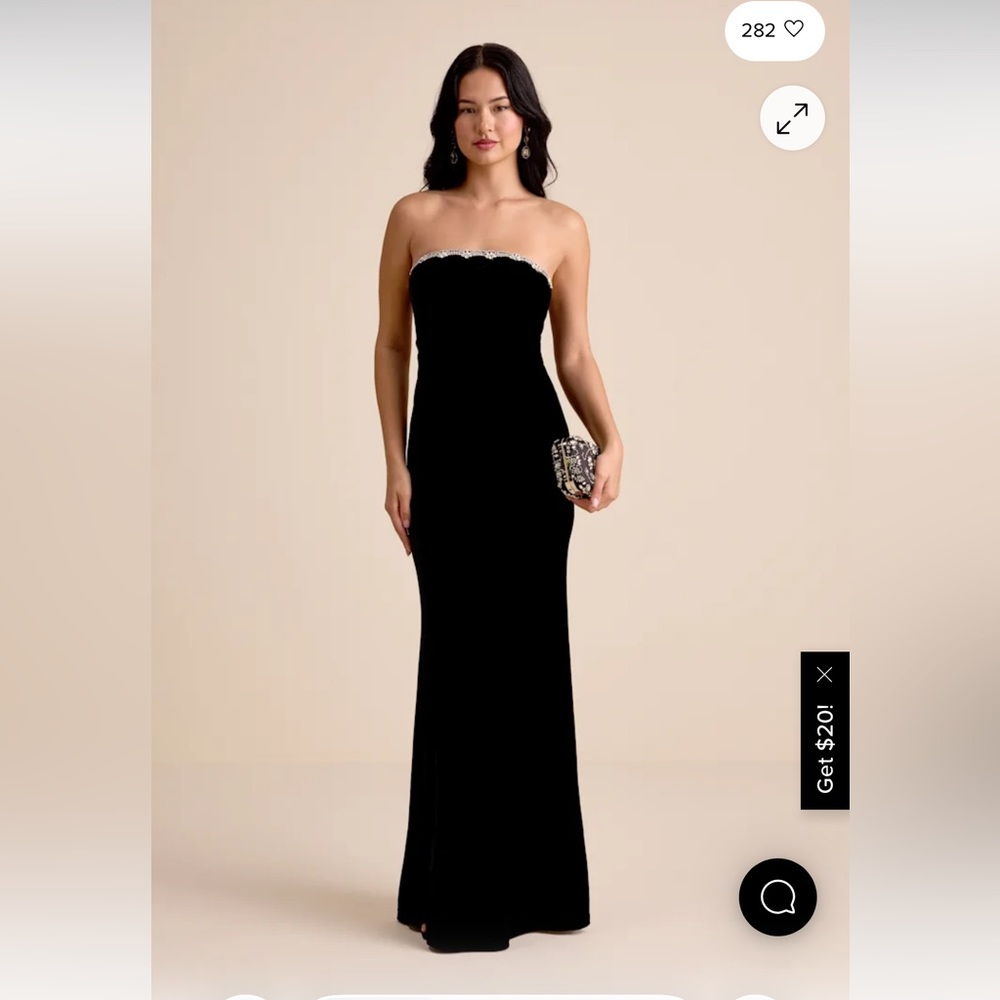 Lulus Leesa Black Velvet Rhinestone Mermaid Maxi Dress
